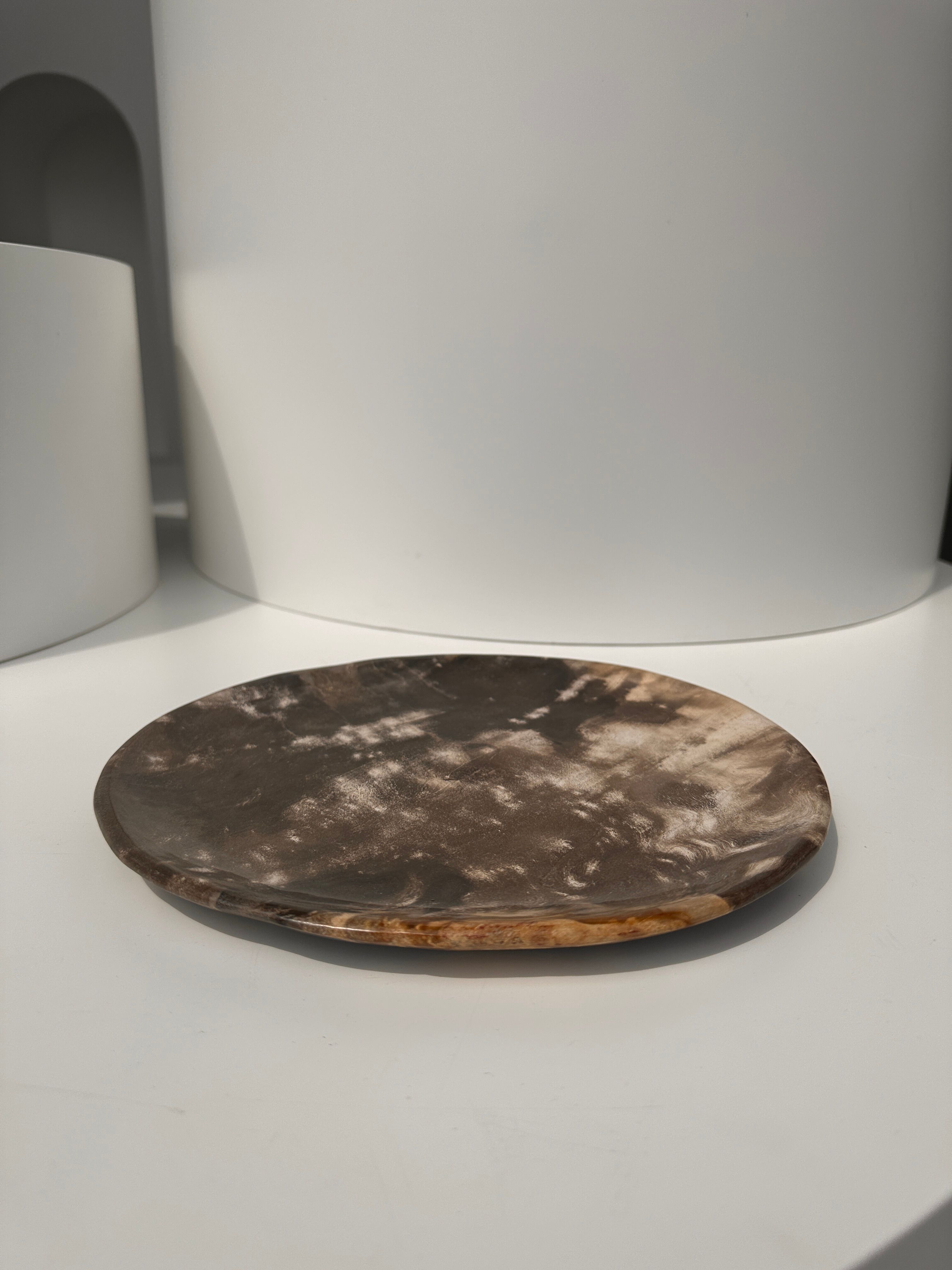 Dish in petrified wood