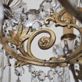 Napoleon III chandelier with crystal pendants, signed Portieux 19th century