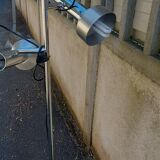 vintage 1960/70 chrome and brushed aluminum floor lamp peter nelson 3 lamp