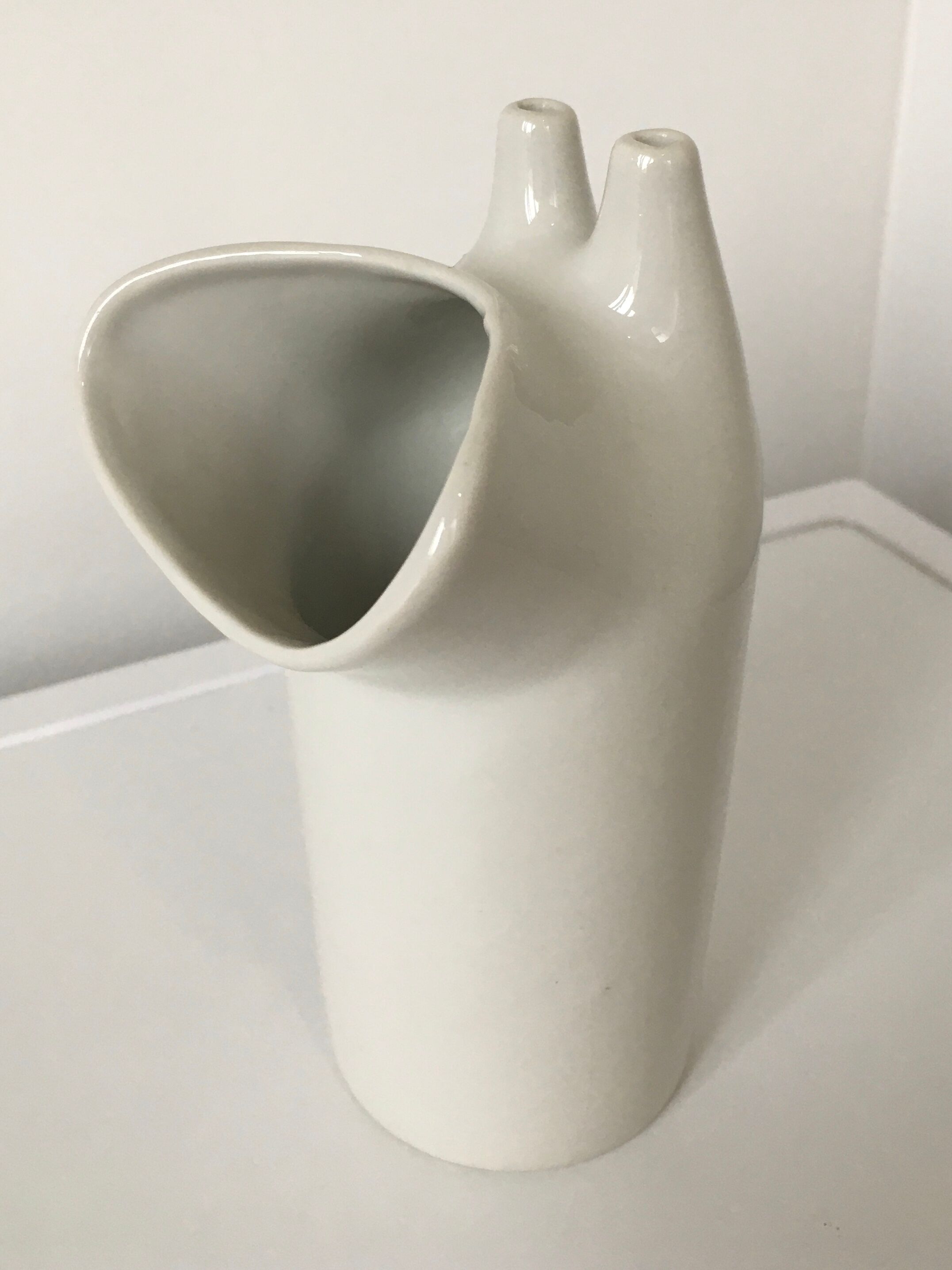 Zoomorphic vase made of a white porcelain inhaler