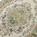 6x10 Beige & Green Geometric Pattern Anatolian Vintage Rug, 185x296 Cm