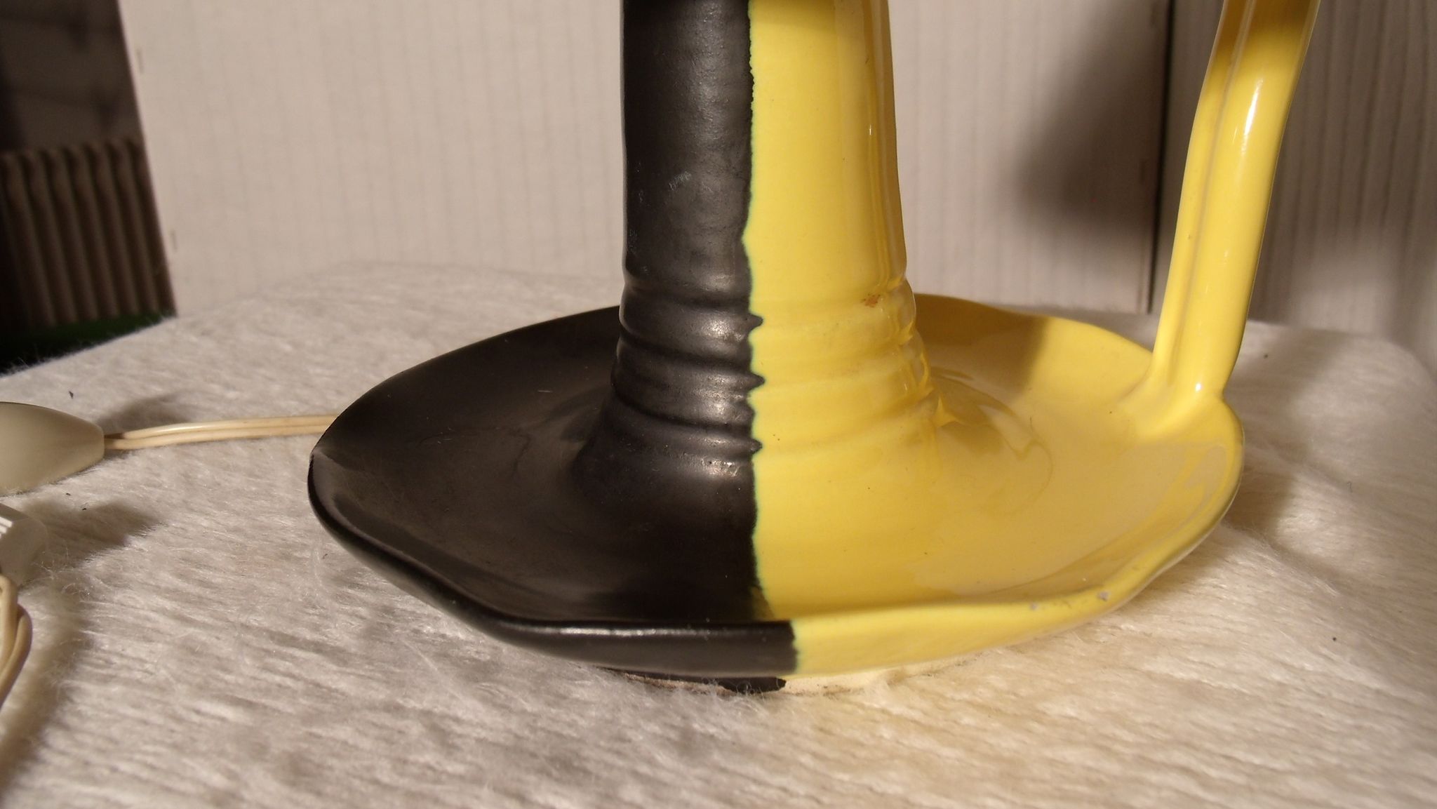 Petite lampe bougeoir vintage ceramique signée Vallauris
