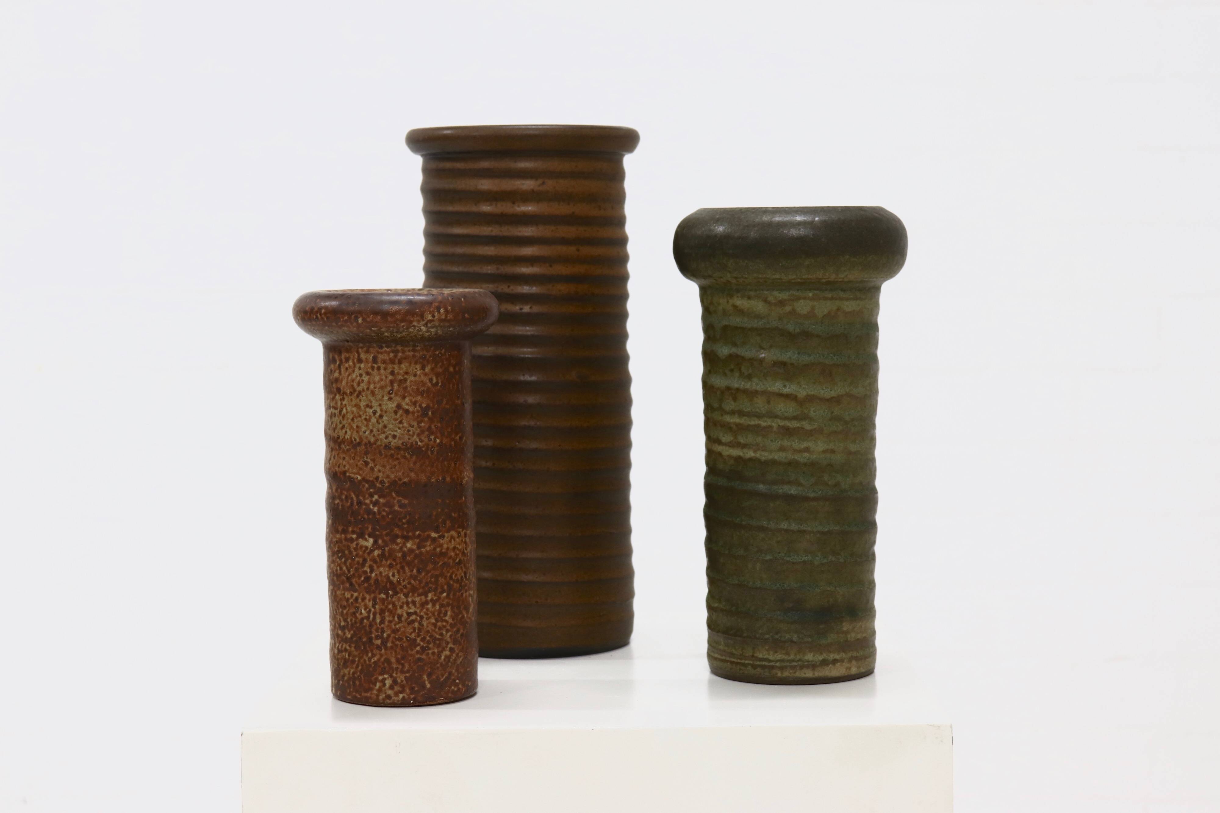 Studio Pottery Cylindrical Vase by Jan de Graaf 1970s