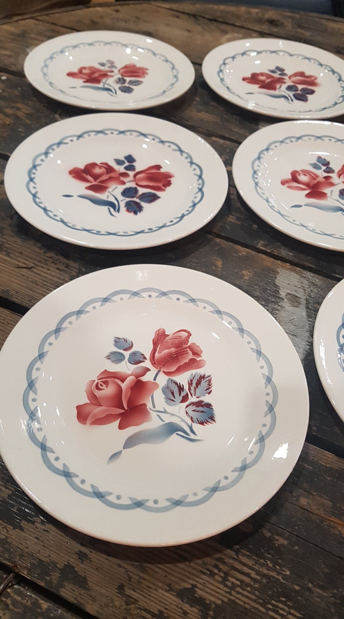 Lot 6 plates Digoin Sarreguemines model Cannes