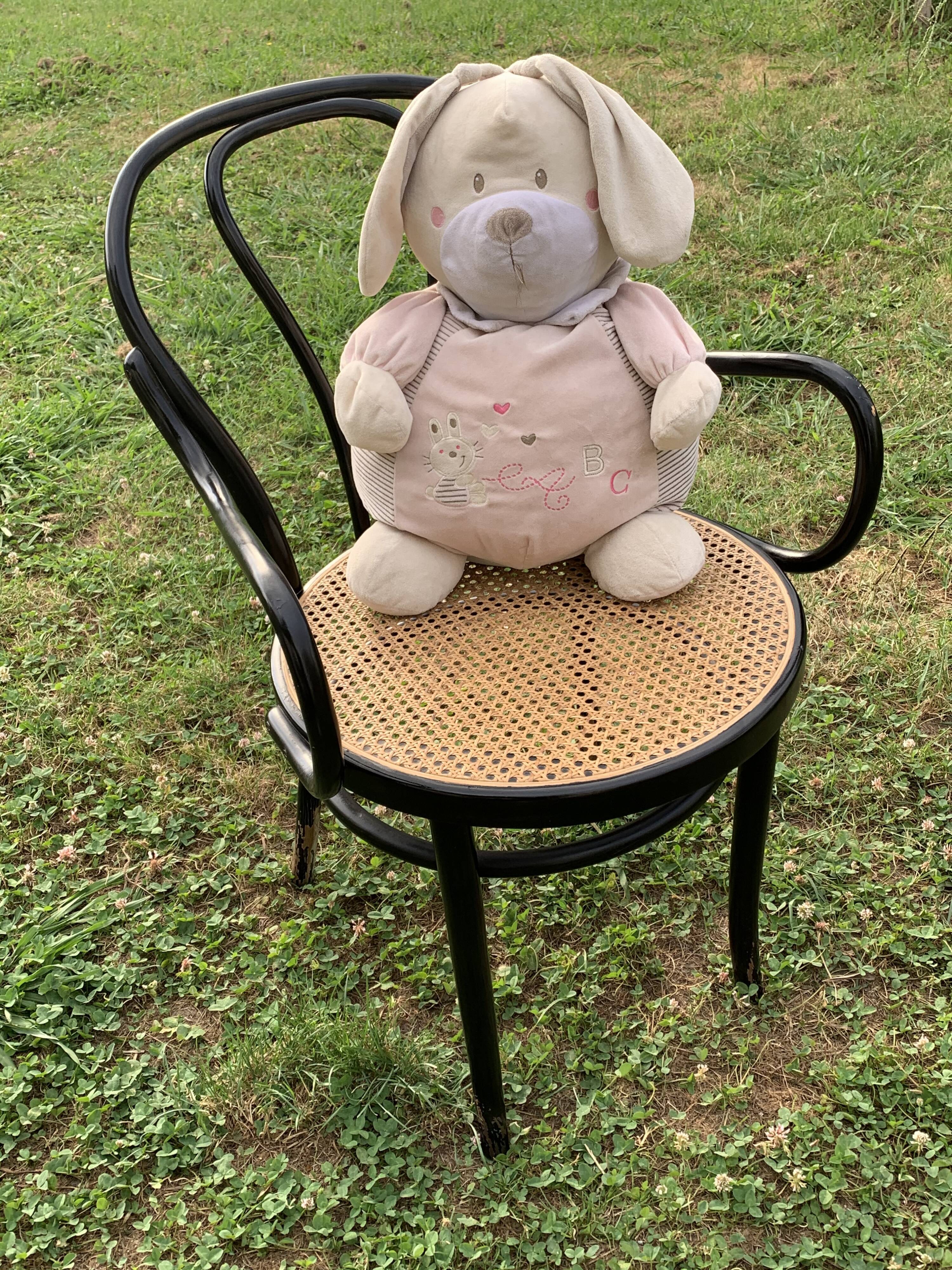 Tuna chair model 1018 in black curved wood and canning 1930