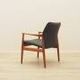 Lounge chair by Grete Jalk, solid teak frame, black leather upholstery, Denmark, 1970s