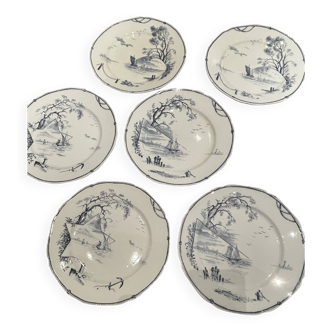 6 assiettes faience