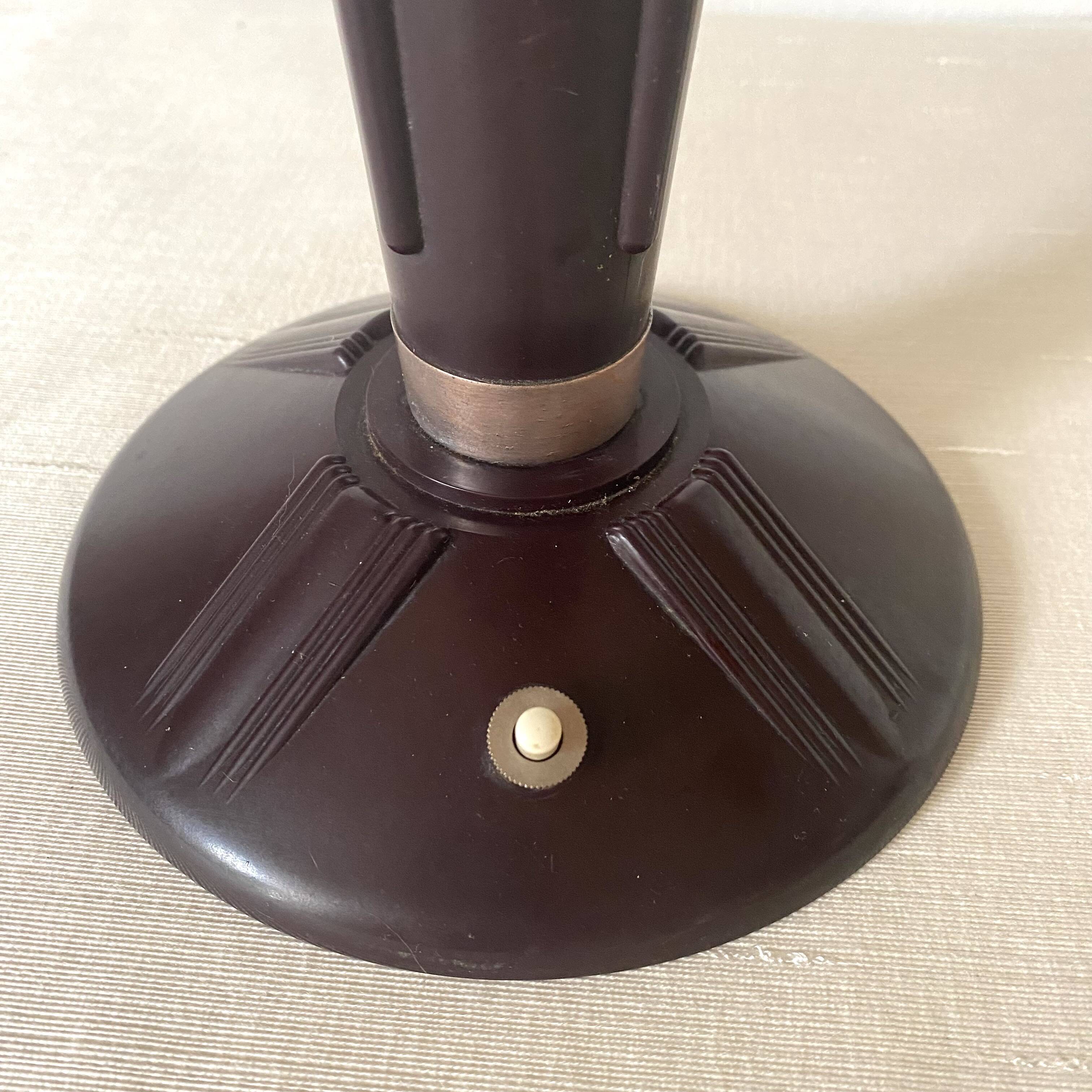 Lampe champignon art déco en bakélite et chrome