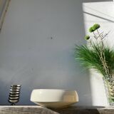 Large white and gold porcelain salad bowl from Lunéville