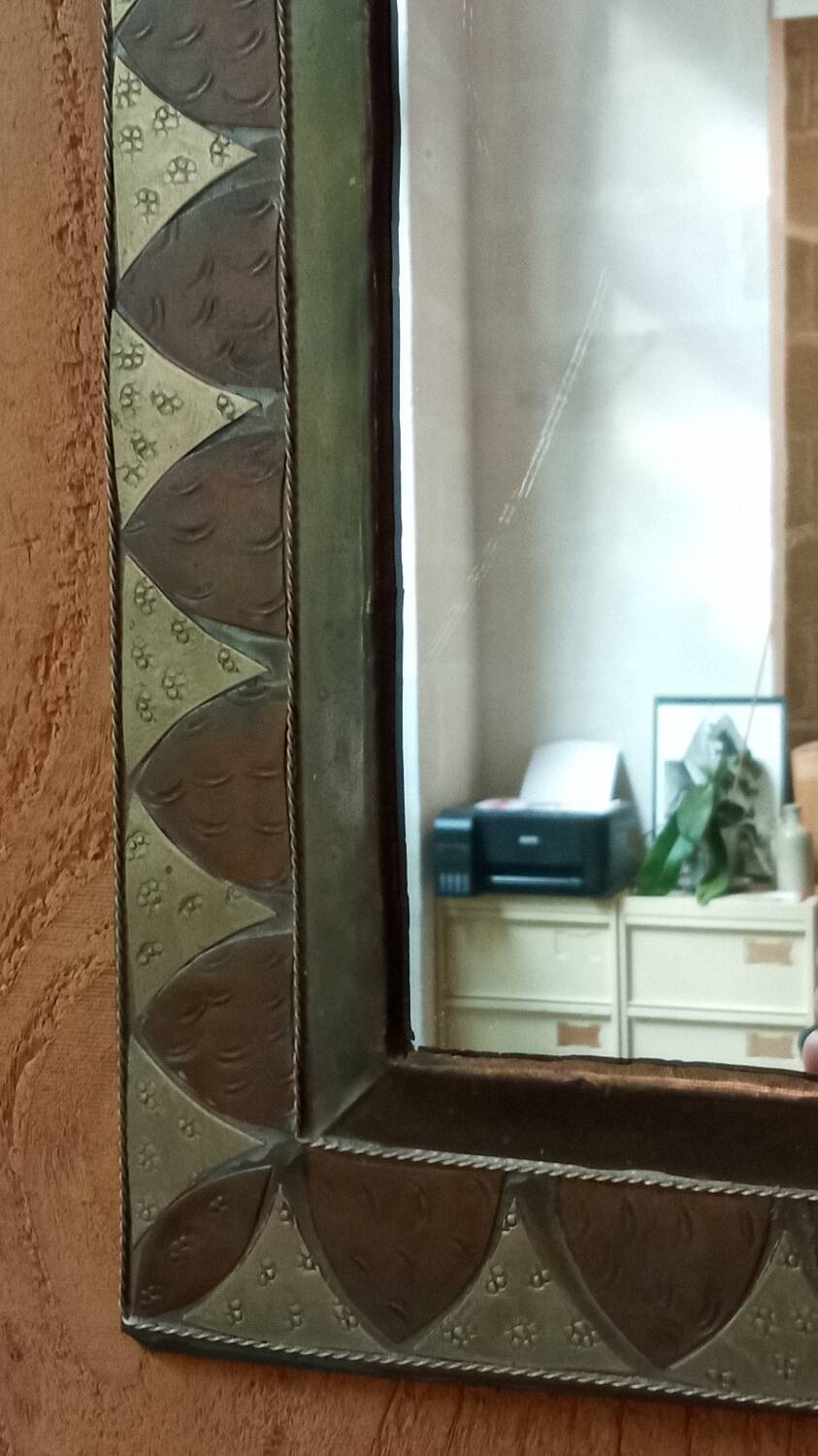 Moroccan copper and brass mirror from the 70s/80s