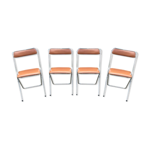 4 chaises vintage pliante - marron