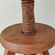 Adjustable vintage workshop stool made of solid wood