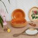 Set of 6 hollow plates Longchamp France mustard - vintage