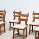 Set of six French brutalist dining chairs