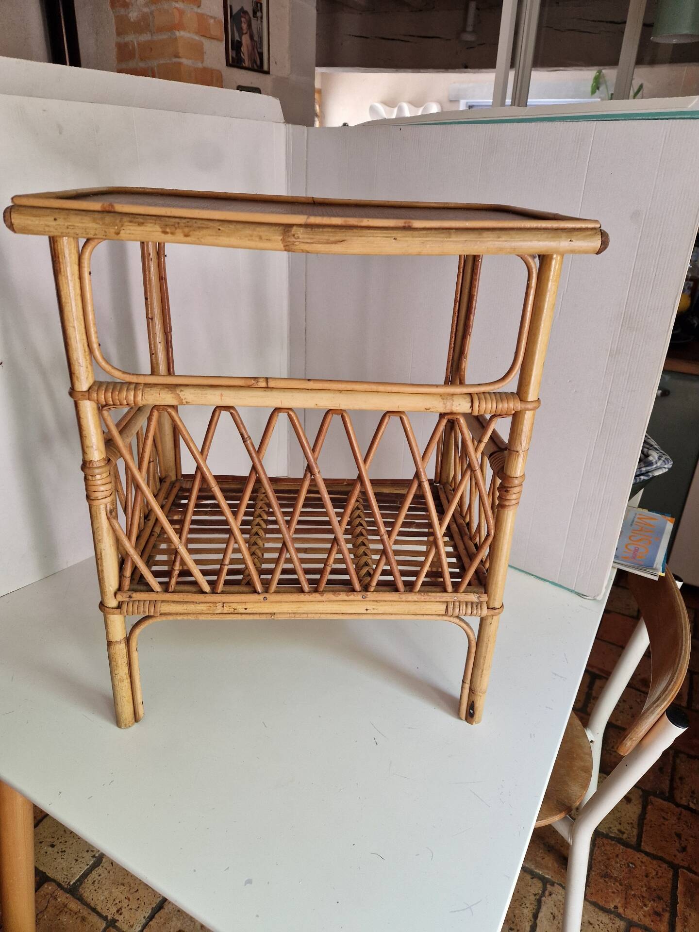 Vintage Rattan Side Table