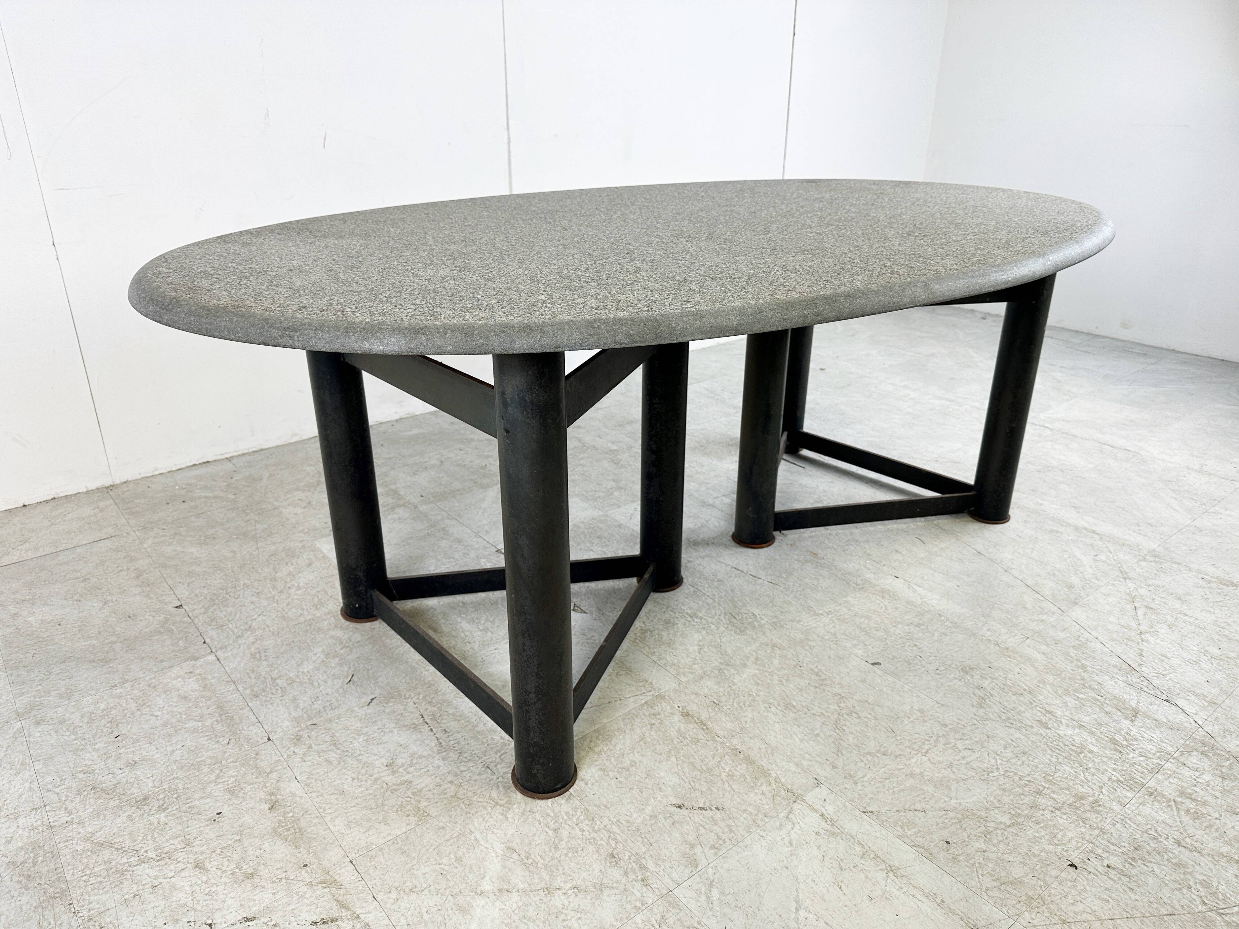 Oval dining table in the manner of Jan Vlug, 1970s