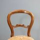 Pair of antique Louis-Philippe chairs in walnut and fabric, Italy, 19th century.