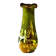 Free-form olive green art glass vase by Gyula Budveszel, Hungary, 1990s