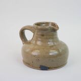Flat jug in heavy beige stoneware