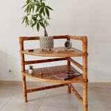 Table d'angle en bambou et rotin par Adrien Audoux et Frida Minet années 50