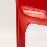 Set of 4 red "Gaudi" armchairs by Vico Magistretti for Artemide
