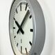 Grey Industrial East German Wall Clock from GW, 1960s