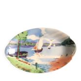 Grand Plat en Porcelaine de Limoges – Bord de Mer Art Déco / Fauve – A