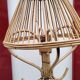 Floor lamp with vintage rattan coat rack