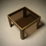 Brutalist Solid Cast Bronze Side Table by Peter Van Heeck Belgium 1970s