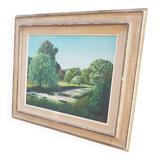 Old garden landscape painting
