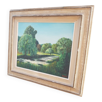 Tableau paysage jardin ancien