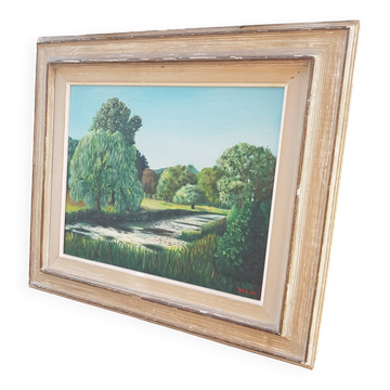 Old garden landscape painting