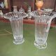 Pair of Daum France crystal cornets vases – Twisted ribbed model
