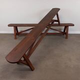 Pair of rustic benches 220 cm