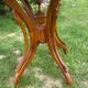 Round table and wrought iron chair
