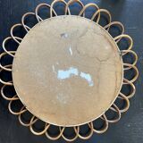 Vintage rattan sun mirror – large model 50 cm