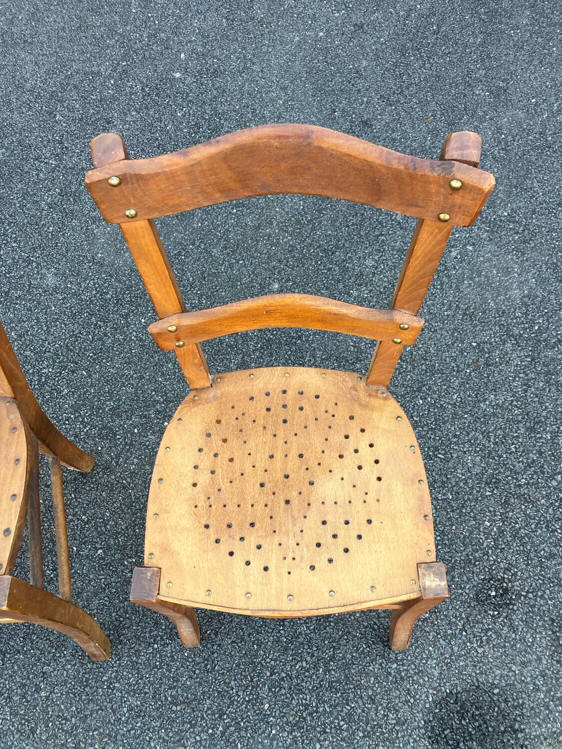 Vintage Bistro Wood Chairs Stamped Luterma