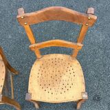 Vintage Bistro Wood Chairs Stamped Luterma