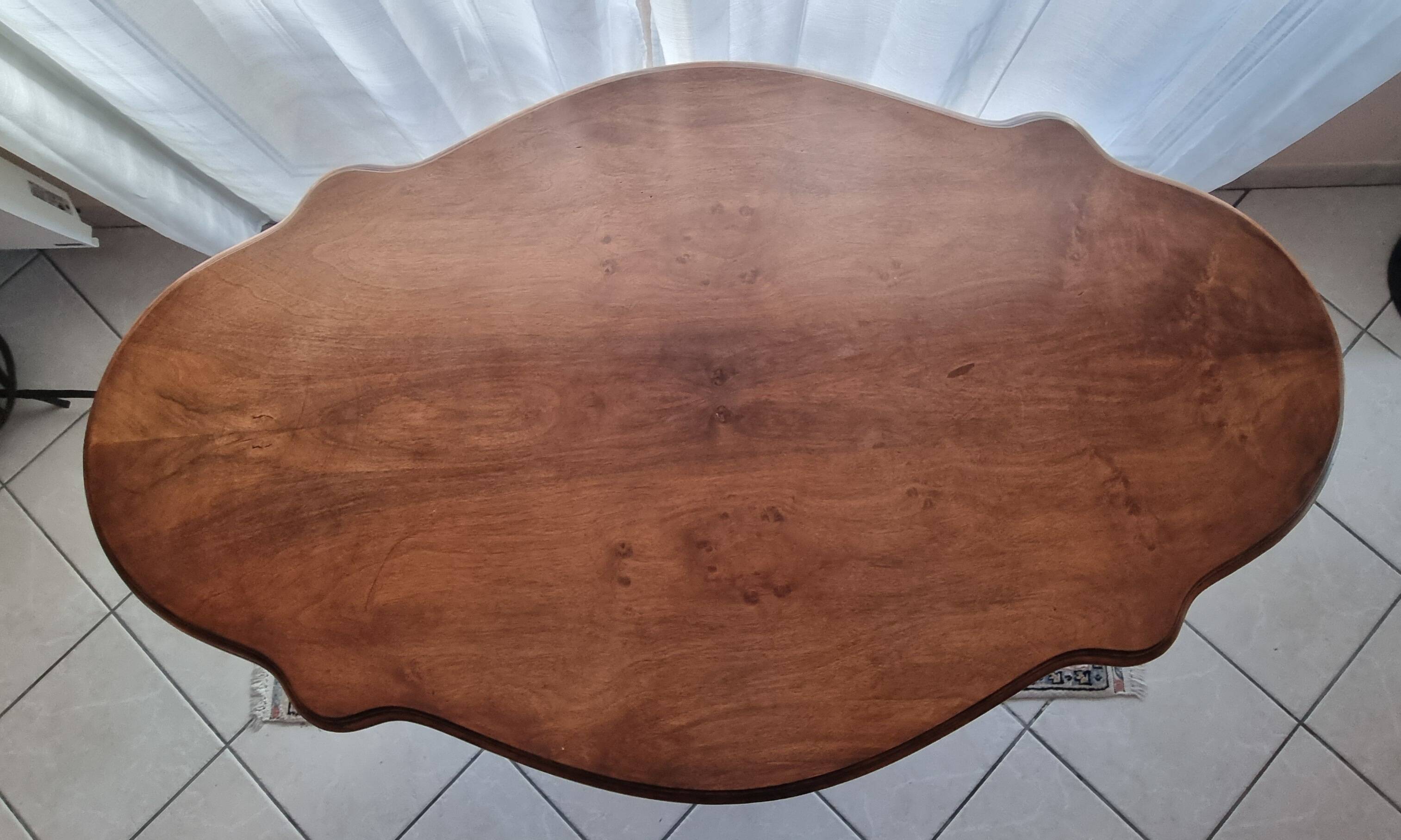Walnut violin table with 2 drawers