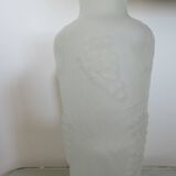 Vase en verre givré, dépoli, made in Italy, décor de pommes et de raisins