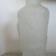 Frosted glass vase, made in Italy, decorated with apples and grapes