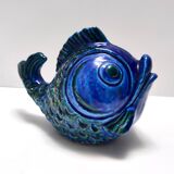 Rimini Blue Ceramic Fish Money Box by Bitossi, Italy
