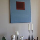 Minimalist canvas painting "Silent blue" 73x54cm