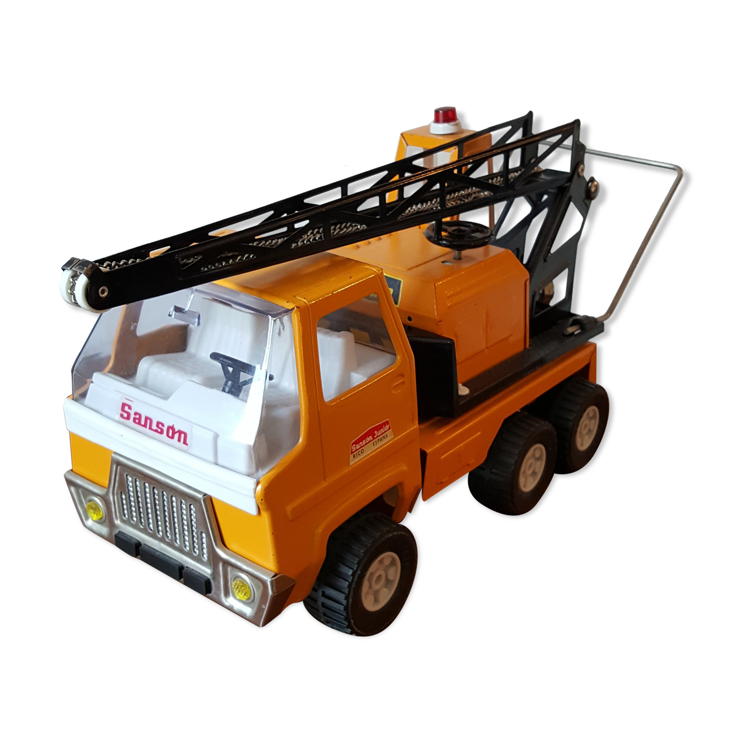 old truck sheet metal crane Sanson Junior Rico Espana 70s