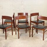 6 Scandinavian Scandinavian Scantic Mobelvaerk chairs