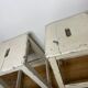 Pair of vintage cream stools in painted wood