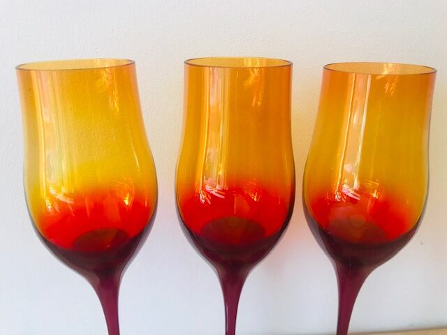 Set of 3 handmade glasses by artist Professor Zbigniew horbowy