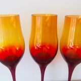 Ensemble de 3 verres faits à la main par l’artiste Professeur Zbigniew horbowy