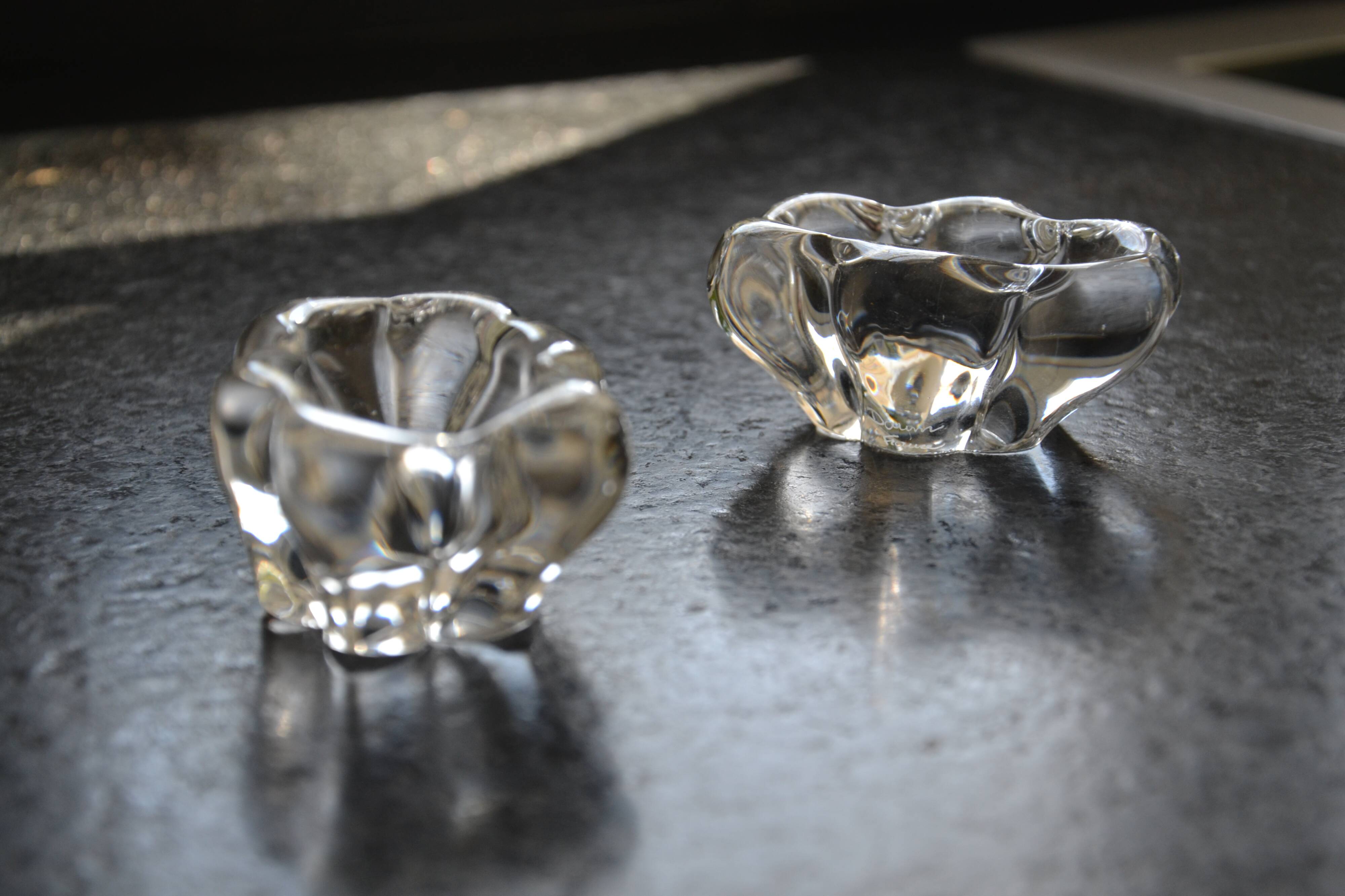 Pair of crystal salt cellars