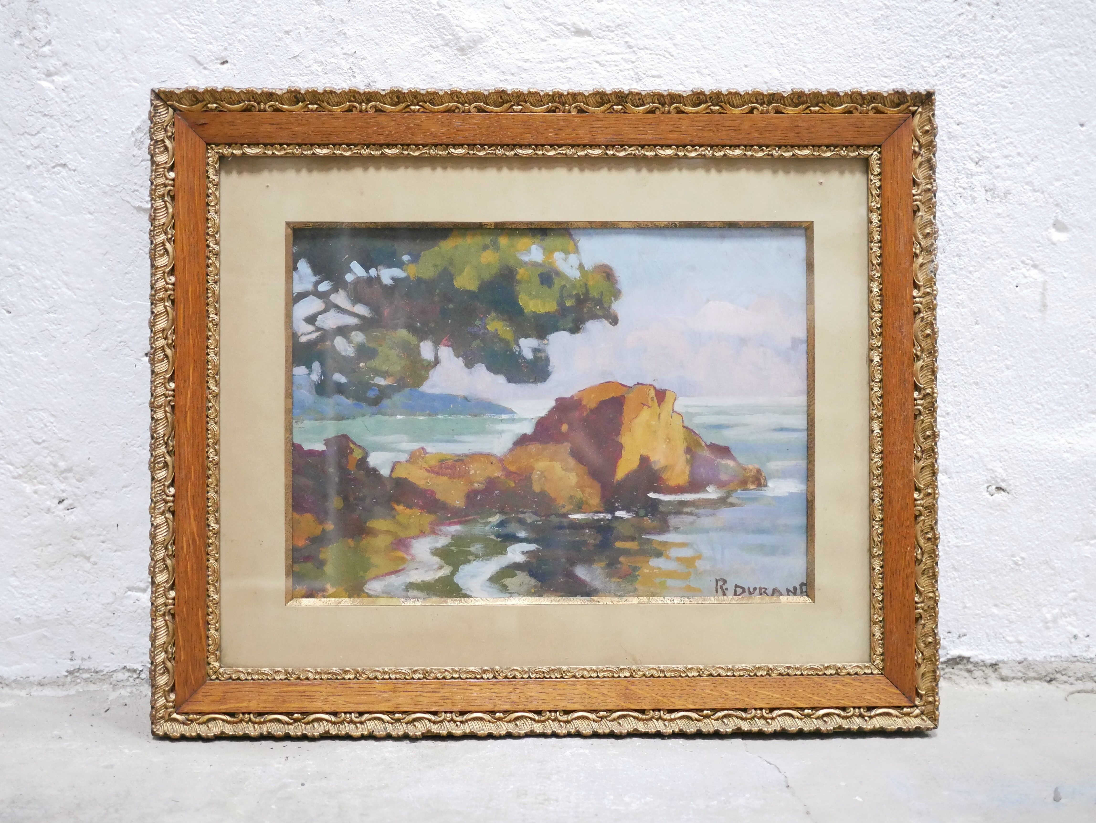 Tableau vintage, peinture signée R. Durand
